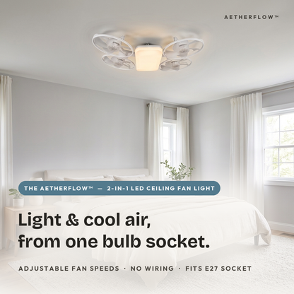 Il AetherFlow™ – Ventilatore da soffitto con luce LED 2-in-1